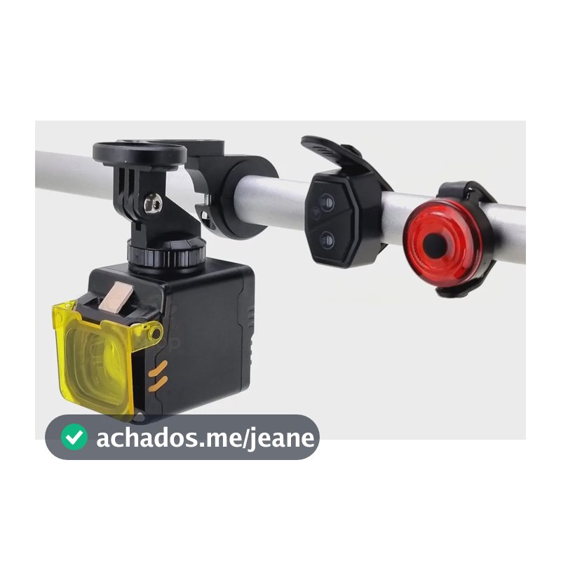 Farol Bike Lente Amarela 50w Controle Sem Fio Encaixe Gopro
