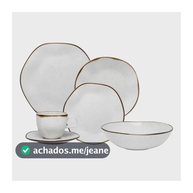 Aparelho De Jantar 20 Peças Ryo Maresia + Saladeira 26cm Off White