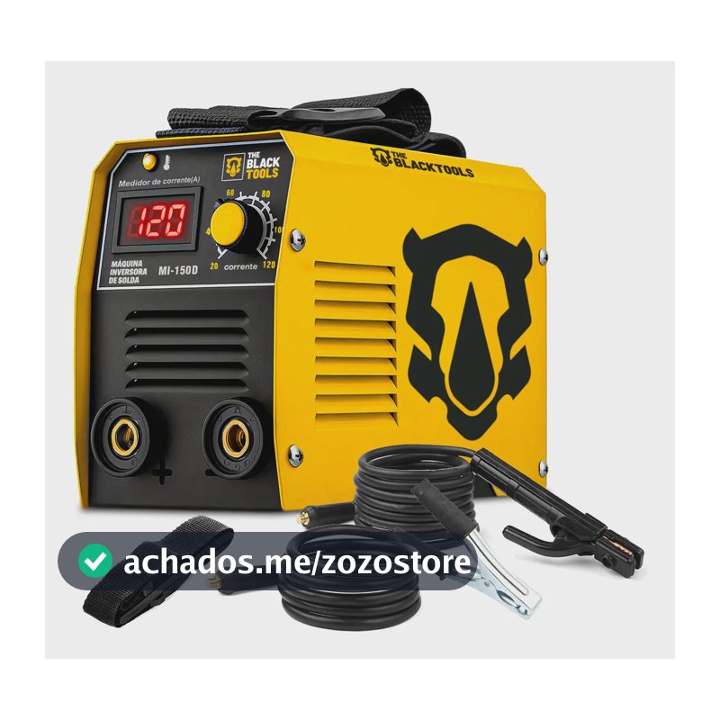 Máquina Inversora De Solda Portatil Mma Eletrodo MI150D 120A The Black Tools