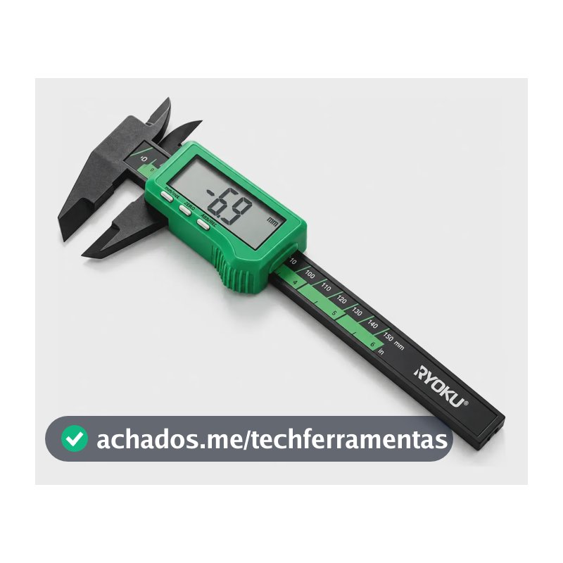 Paquímetro Digital Ryoku 150mm Fibra De Carbono Profissional