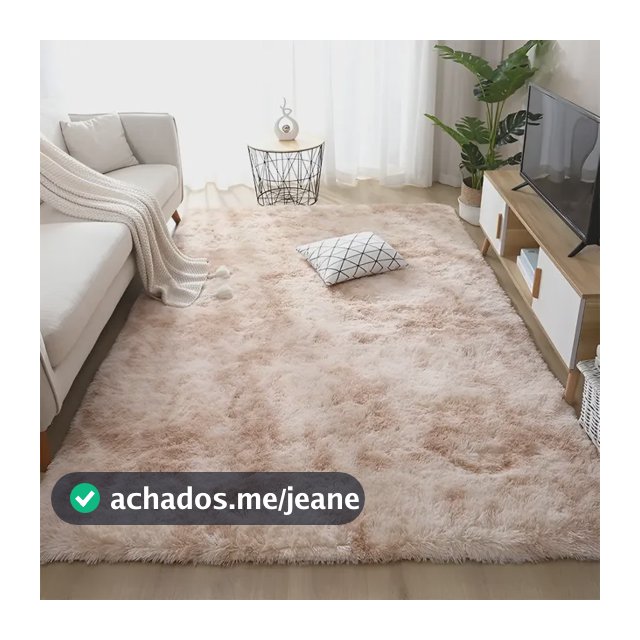 Tapete 2,00x1,50 Peludo Felpudo Sala E Quarto Cores Cor Bege-mesclado Desenho Do Tecido Pelo Alto
