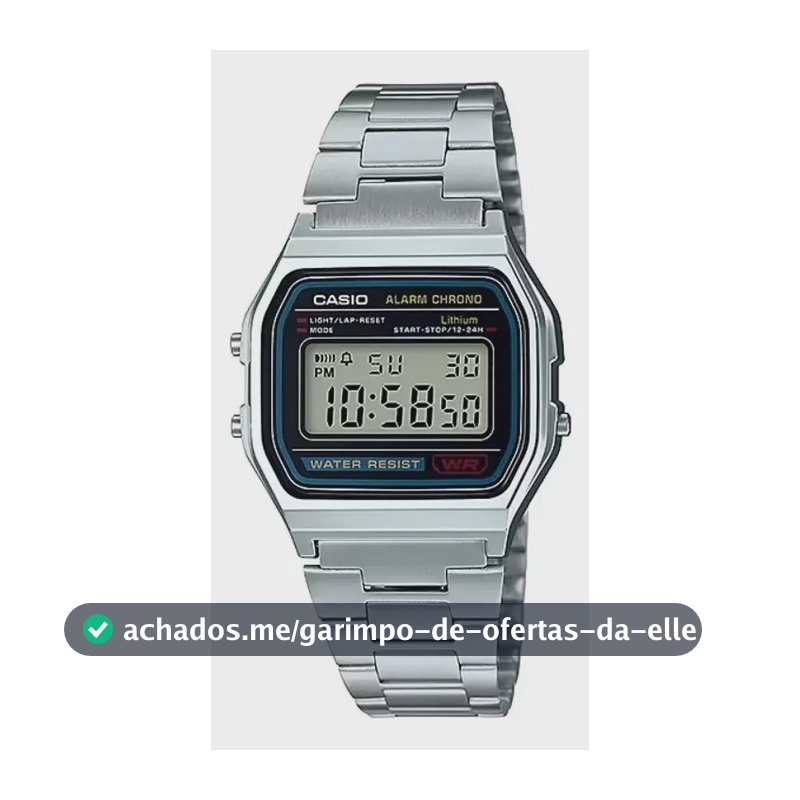 Relógio Casio Digital A158wa Vintage Masculino Unissex 30m Prata
