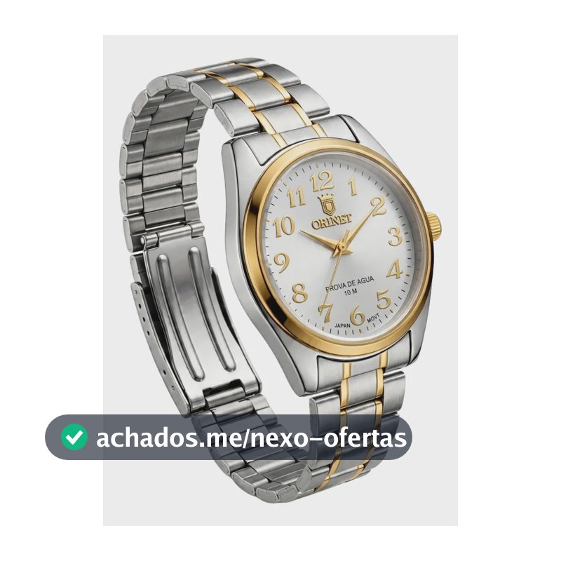Relógio Orinet Aqualand Luxo Prova D'água Navimoney Cor da correia Dourado/Prateado-Gold