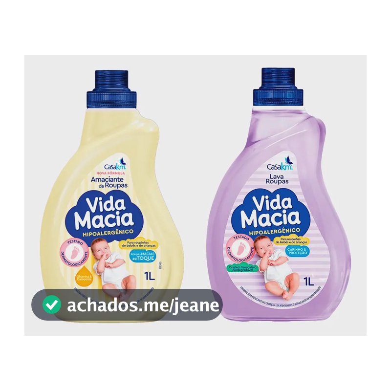 Amaciante Roupinhas De Bebês 1l + Lava Roupas Vida Macia 1l