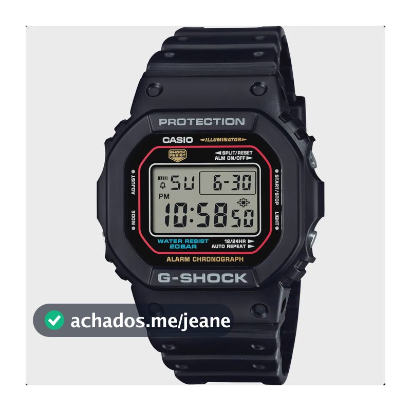 Relógio G-Shock DW-5600RL-1DR Casio Quadrado Preto para Homem