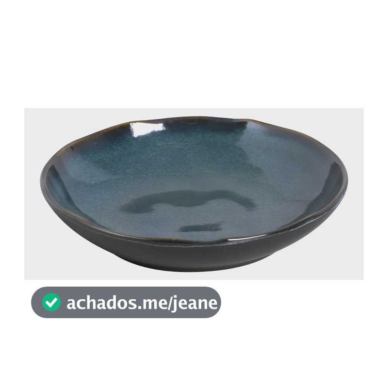 Kit 6 Cumbucas 17,5cm Stoneware Porto Brasil Azul Micro-ondas Lava-louças