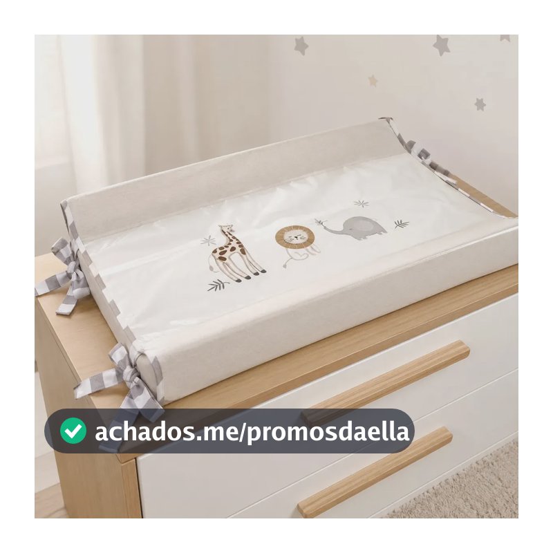 Trocador De Bebê Cômoda Americano Batistela Baby Bege Estampada Bichos
