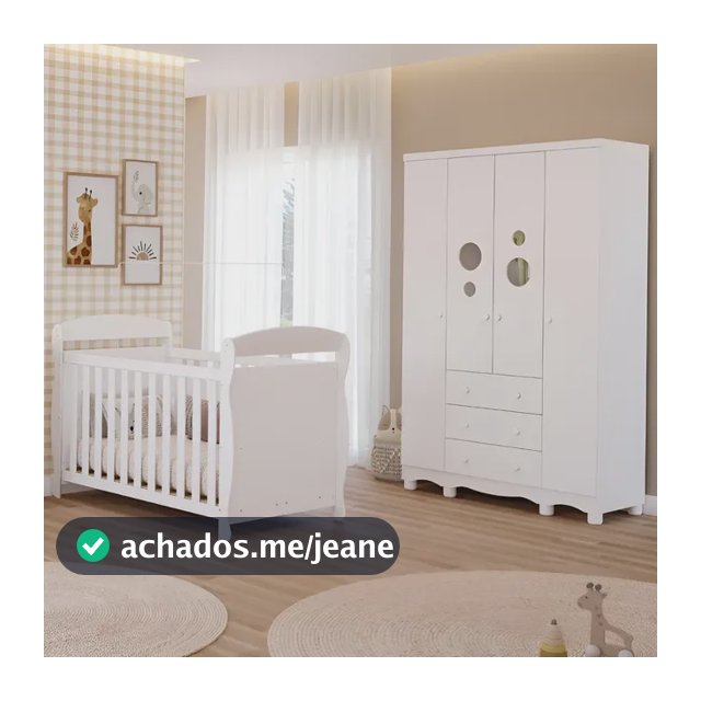 Quarto Bebê Completo Berço Americano Guarda Roupa 100% Mdf