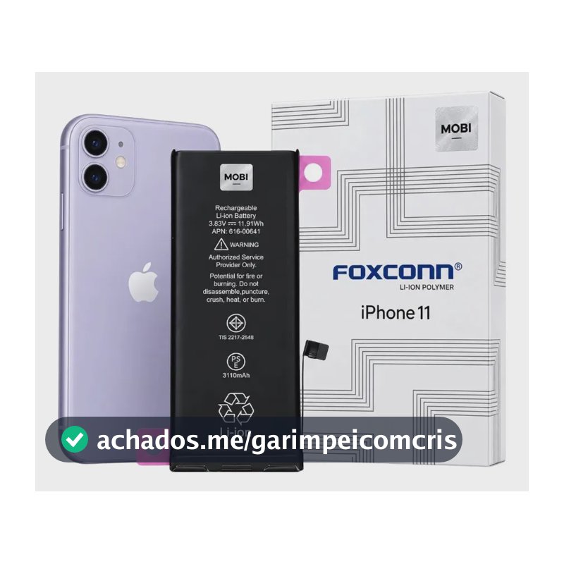 Bateria Foxconn 3110mAh para iPhone 11 Modelos A2111 A2223 A2221