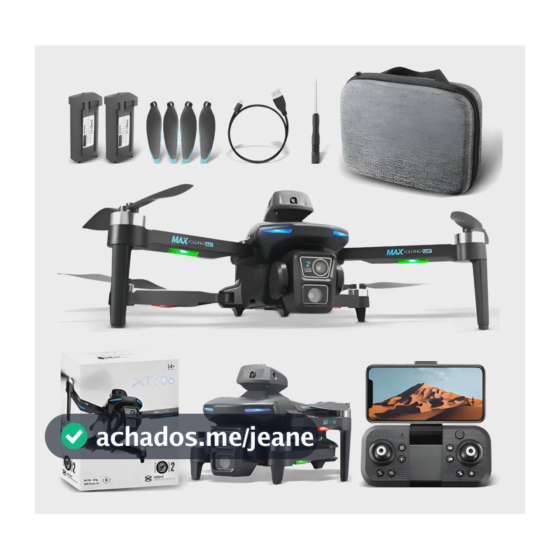 Drone Profissional Xt606 Dual Cam 720p 2 Baterias Brushless Preto