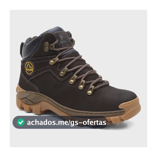 Bota Masculina Em Couro Reforçado Coturno Leve Toronto Vl009