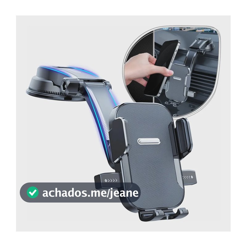Suporte De Celular Veicular 360° Automotivo Para Painel Mesa Retrovisor Carro Caminhão E Van Com Ventosa Apoio Para Celular Smartphone Universal