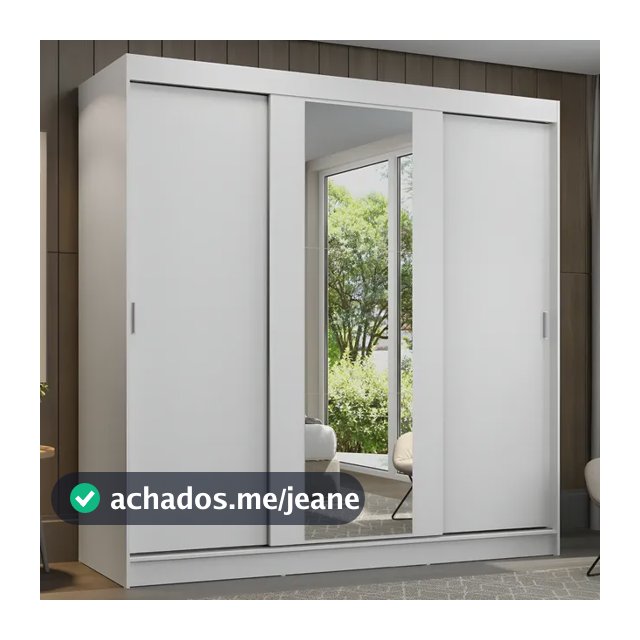 Guarda-roupa Casal Armário Quarto Reno Madesa 3 Portas De Correr Esp Branco 1095H91E
