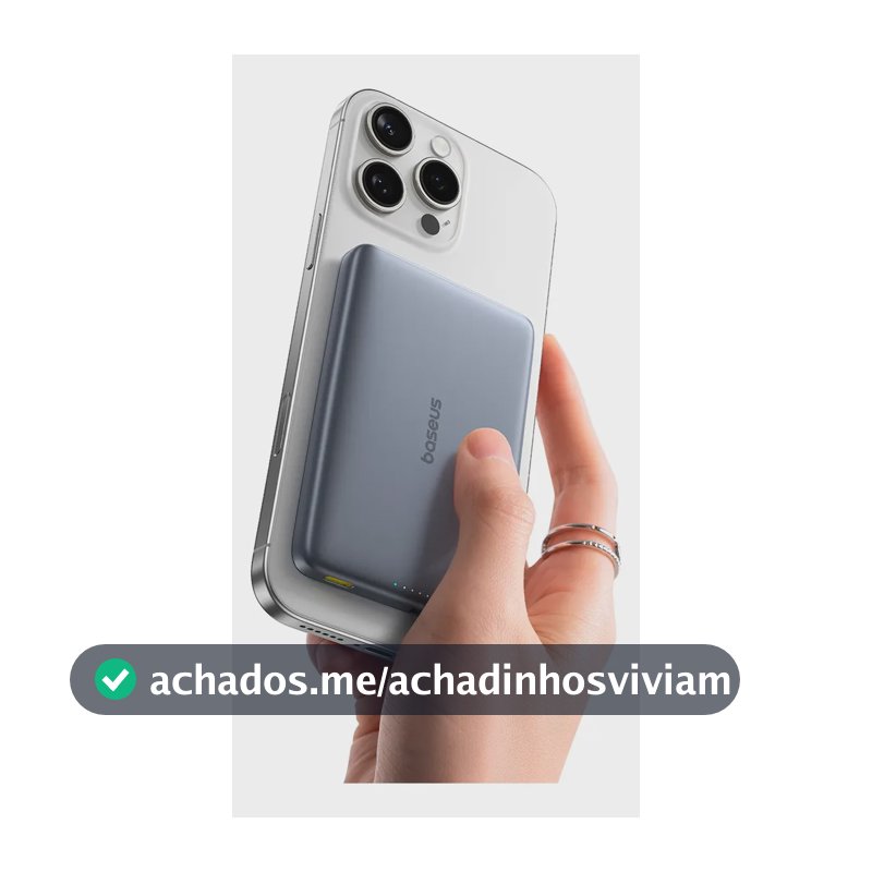 Carregador Baseus Am41 Magsafe Qi2 Powerbank 10000 mAh Cinza
