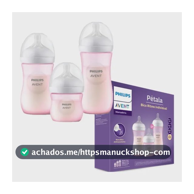 Kit 3 Unidades Mamadeiras Pétala 3.0 Cor Rosa ‎Philips Avent