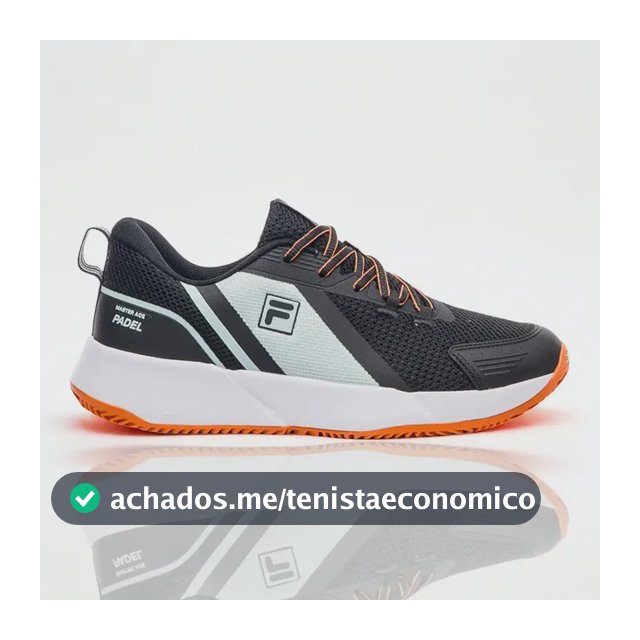Tênis Fila Master Ace Masculino Clay Padel Tennis Original Preto/verde Mar/laranja Liso 39 Br