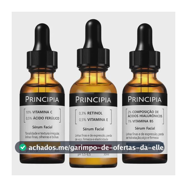 Principia Kit C/3 Séruns Vitamina C + Retinol + Hialurônicos