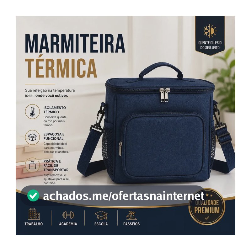 Bolsa Térmica Lancheira Média Com Alça Removível da Techfun, Para Quente ou Frio