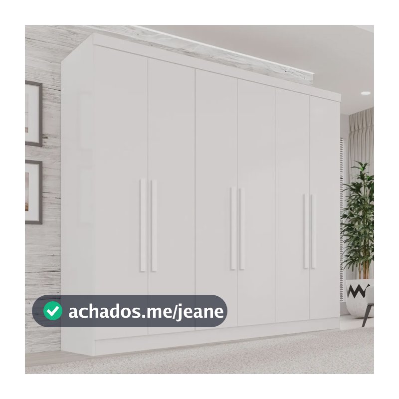 Guarda-roupa Casal 6 Portas 2 Gavetas França Wt Branco