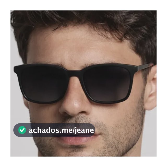 Óculos De Sol Quadrado Preto Fosco Unissex Proteção Uv400