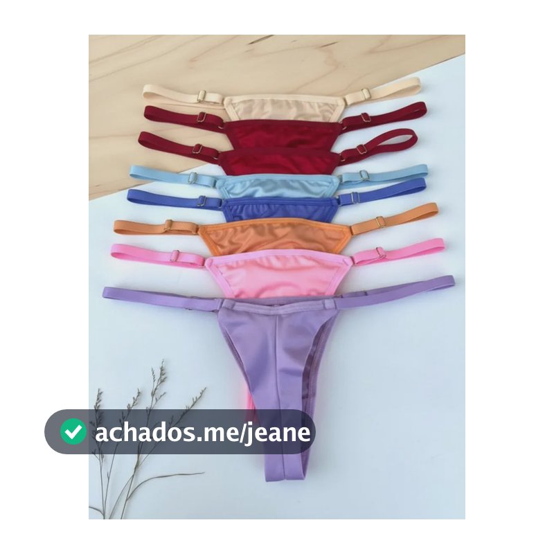 Kit 10 Calcinha Tanga Fio Duplo Empina Bumbum Regulavel Cloe Sortidas Unico