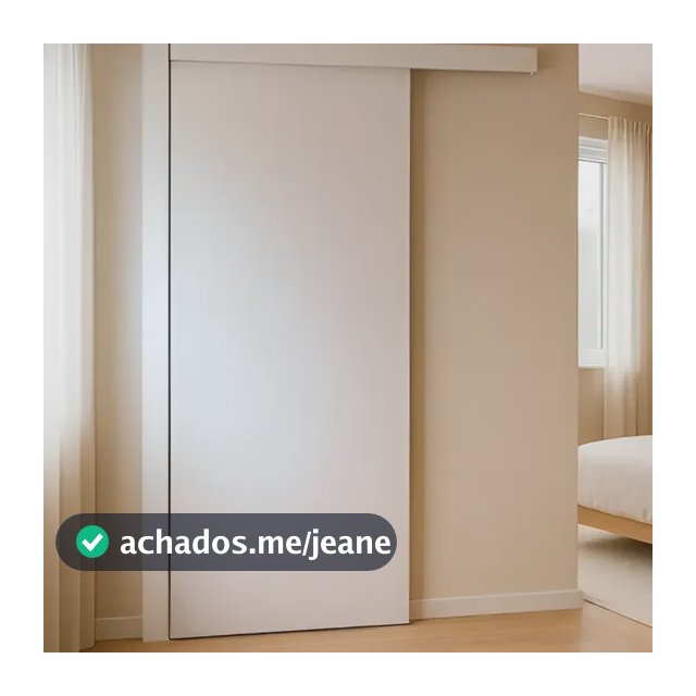 Porta Correr Branco Prime 80x210 C/kit Madeira Completa Branco