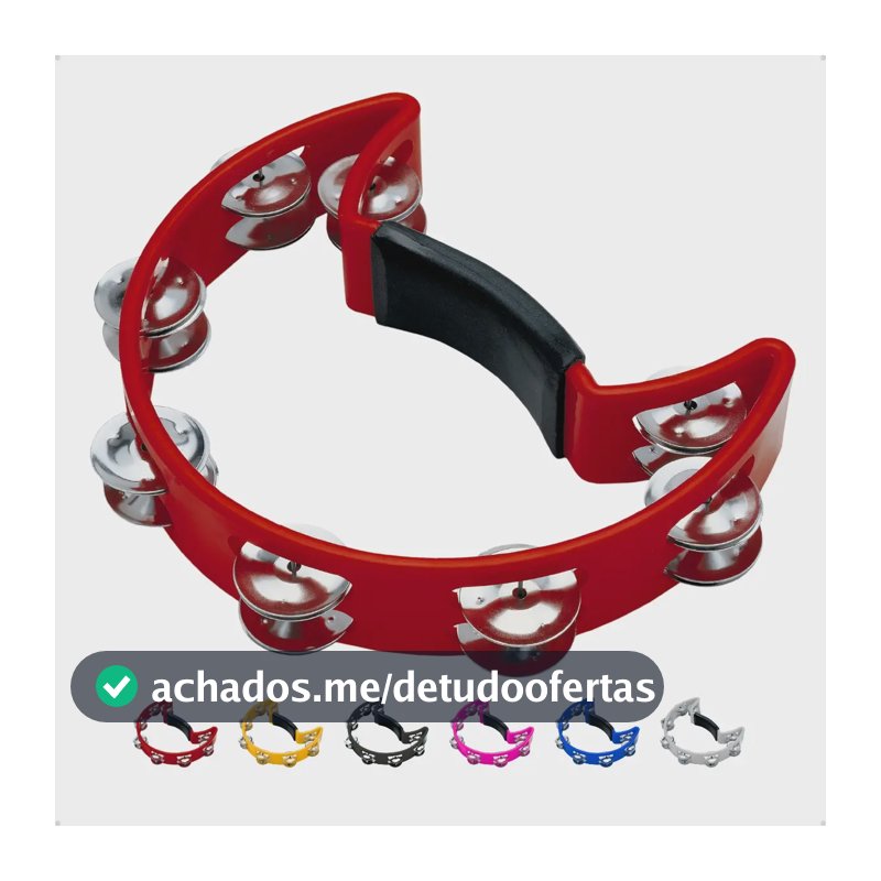 Pandeiro Meia Lua Profissional Samba Pandeirola Zaidan's Cor Vermelho