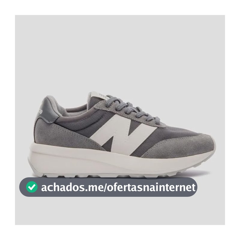 Tenis New Balance Sem Gênero 370v1 Cinza Liso 35 Br