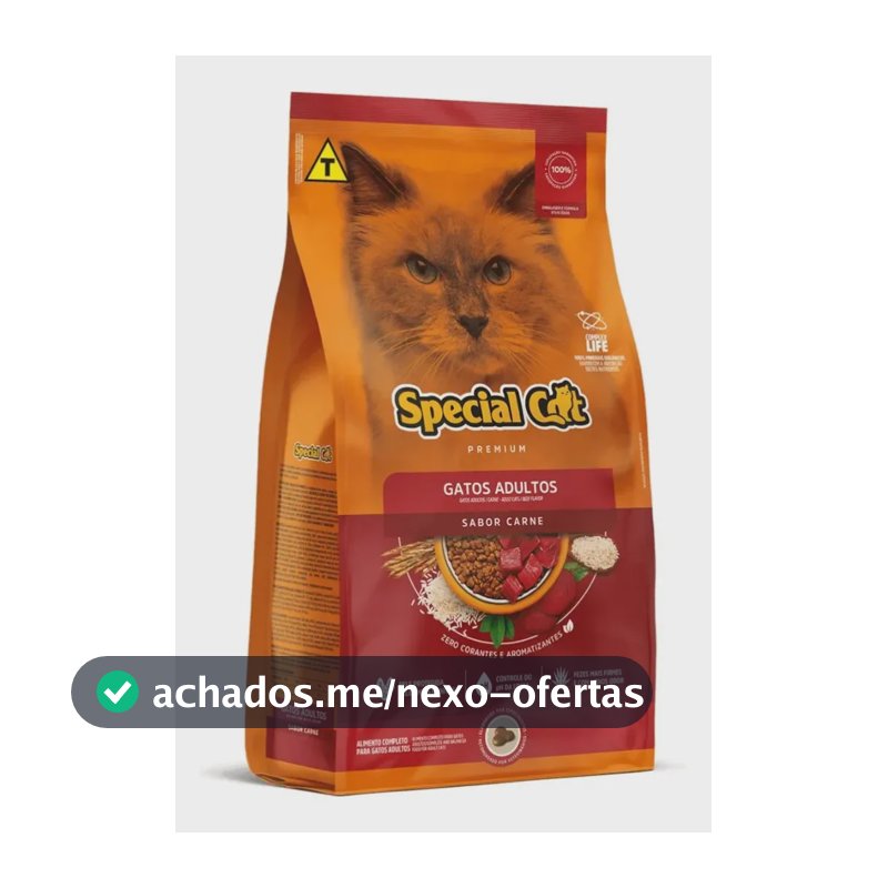 Ração Special Cat Carne Premium Gato Adulto Ração 10,1Kg