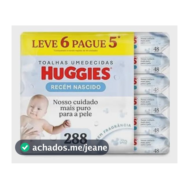 Pack 6 Unidades De Lenços Umedecidos Recém Nascido Sem Fragrância Hipoalergênico Huggies
