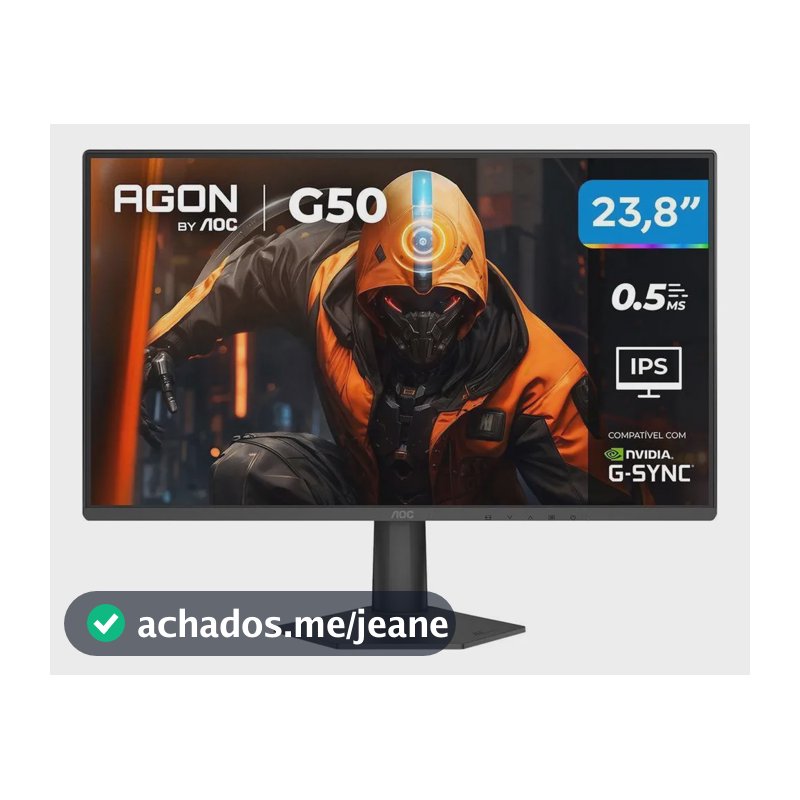 Monitor Gamer Aoc 23,8  Full Hd 144hz Agon G50 0,5ms Preto Bivolt