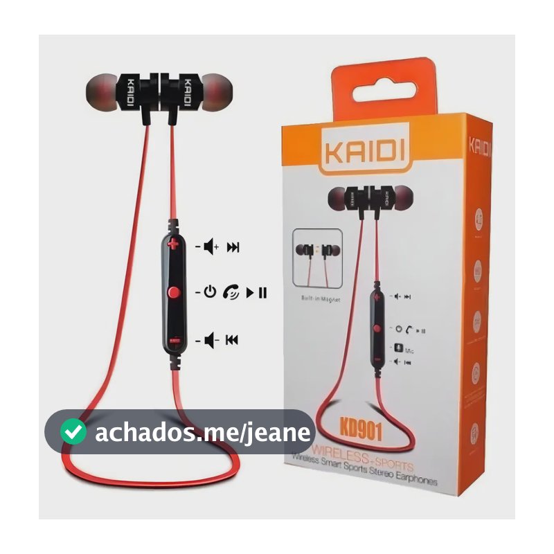 Fone De Ouvido Bluetooth Sem Fio Kaidi Kd-901 Preto