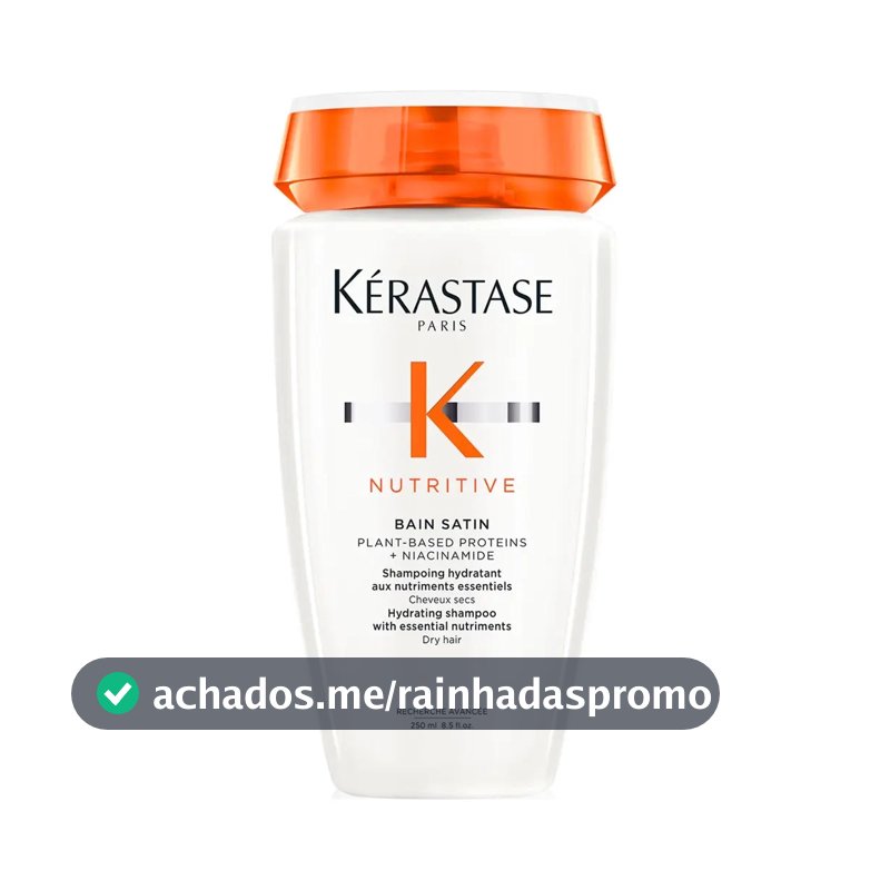 Shampoo Hidratante para Cabelos Secos, Nutrição Intensa, Brilho, Maciez, Fortalecimento e Revitalização da Fibra Capilar, Nutritive Bain Satin Kérastase, 250ml