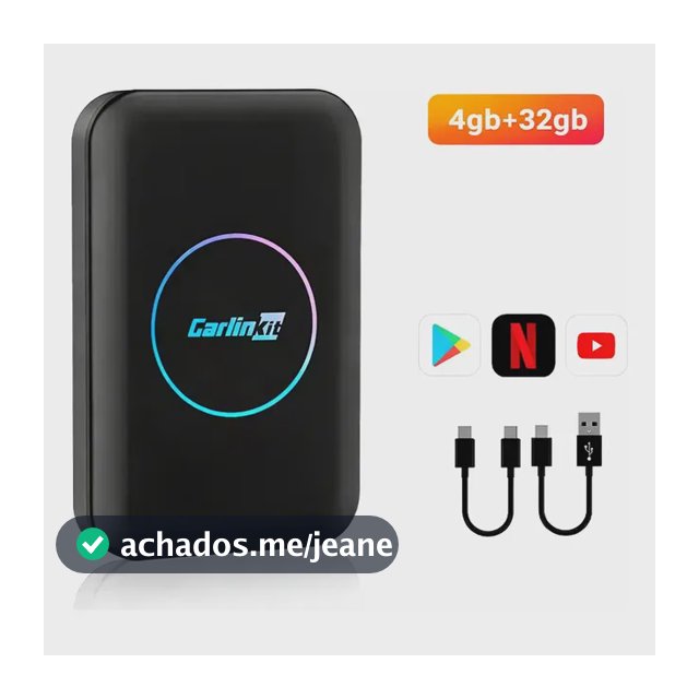 Carlinkit Ai Box Android 4gb+32gb Carplay Sem Fio Veicular