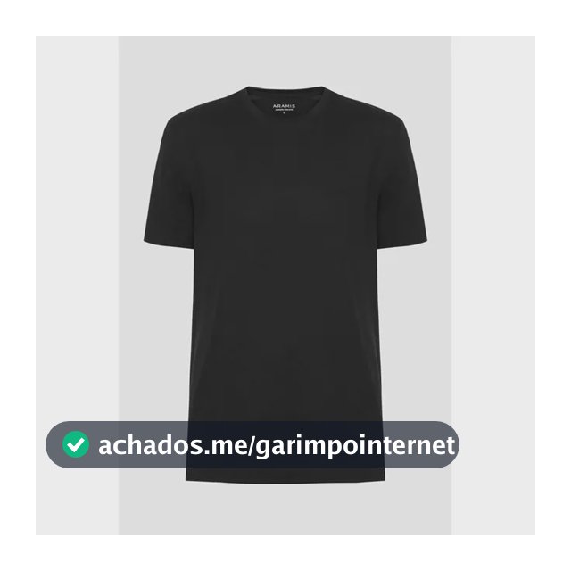 Camiseta Aramis Manga Curta Algodão Peruano Preto