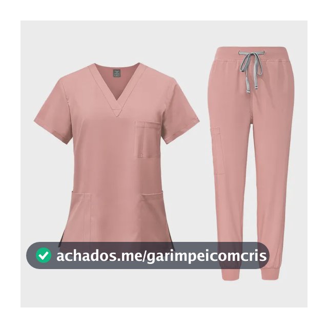 Conjunto Jaleco E Calça Jogger Enfermagem Feminino Rosa L