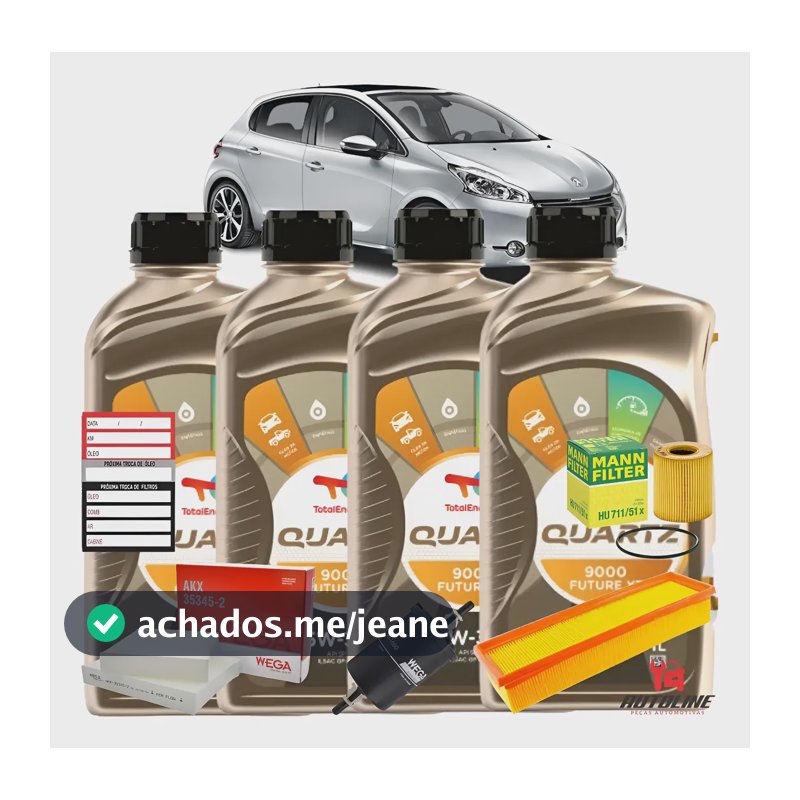 Kit Filtros Troca De Óleo 5w30 Peugeot 208 1.5 1.6 2013-2022