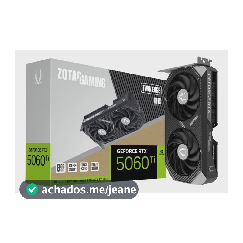 Placa De Video Zotac Rtx 5060 Ti, 8gb, Gddr7, 128-bit