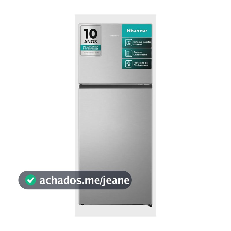 Geladeira Hisense Duplex Inox 381L Inverter Frost Free RT3N375