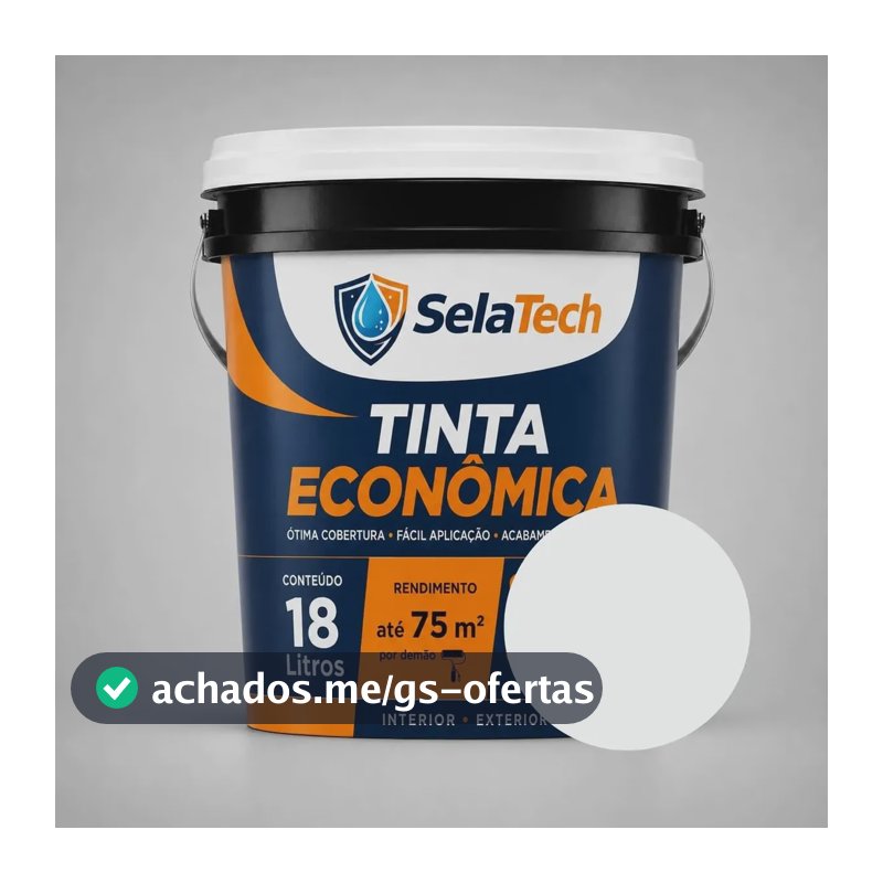 Tinta Acrílica Econômica 18l Fosca Selatech Interno Externo Branco/gelo