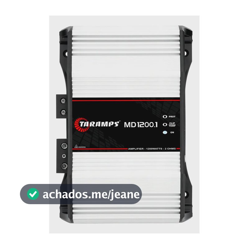 Módulo Amplificador Taramps MD 1200.1 Mono 1200W RMS para Som Automotivo
