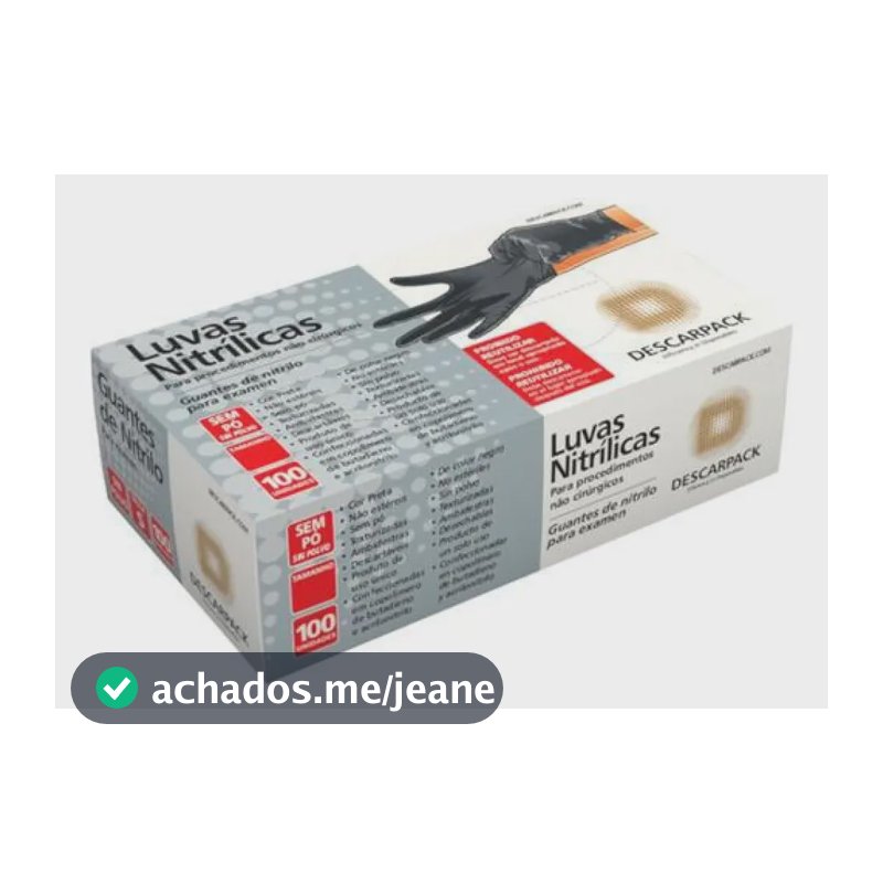 Luva Nitrílica Preta Descarpack 100un - M