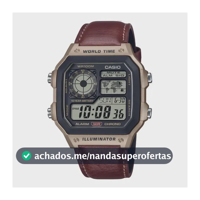 Relógio Casio Illumitator Sport World Map AE-1200whl - 5avdf Preto Marrom Digital
