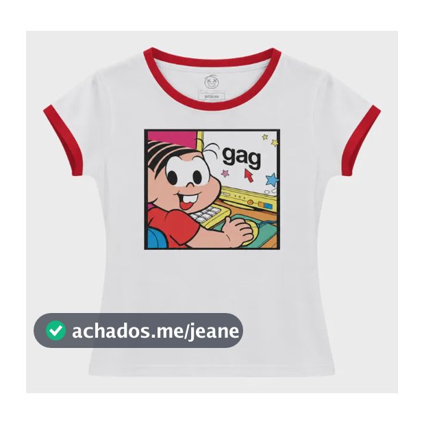 Camiseta Feminina Turma Da Mônica Gag Colorido Estampado P Liso