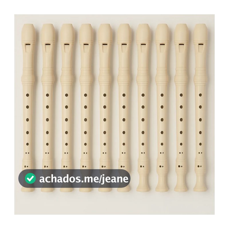 Kit Com 10 Flautas Doce Soprano  Musicalização Escola Bege