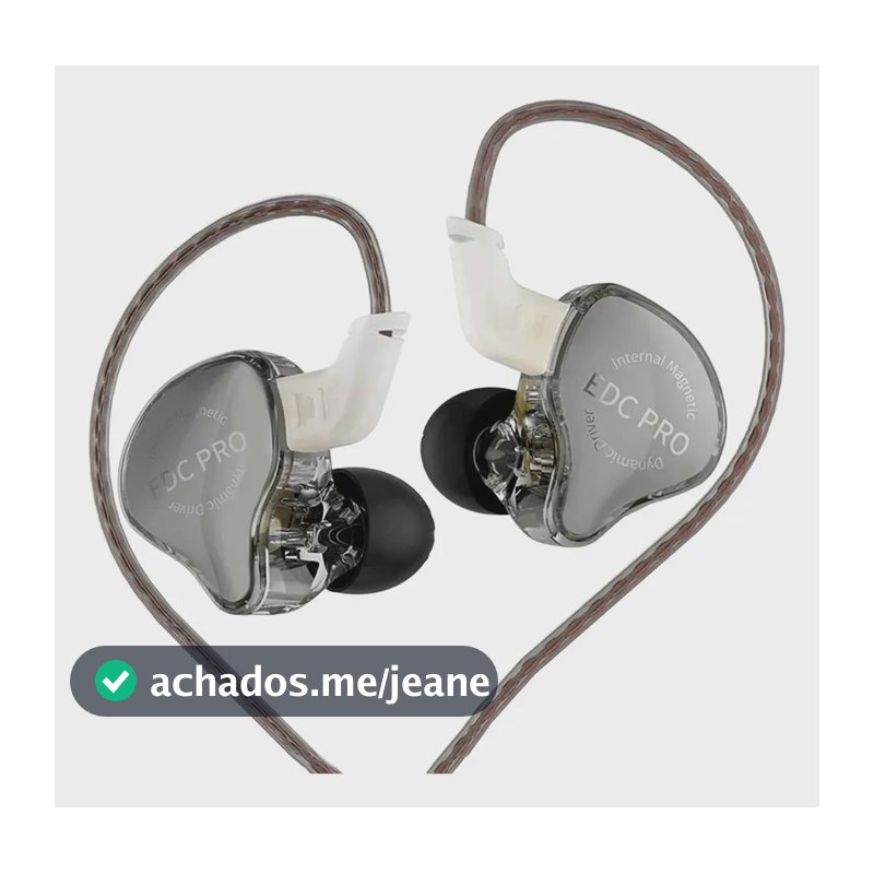 Fone De Ouvido Retorno Kz Edc Pro Sem Mic Cinza