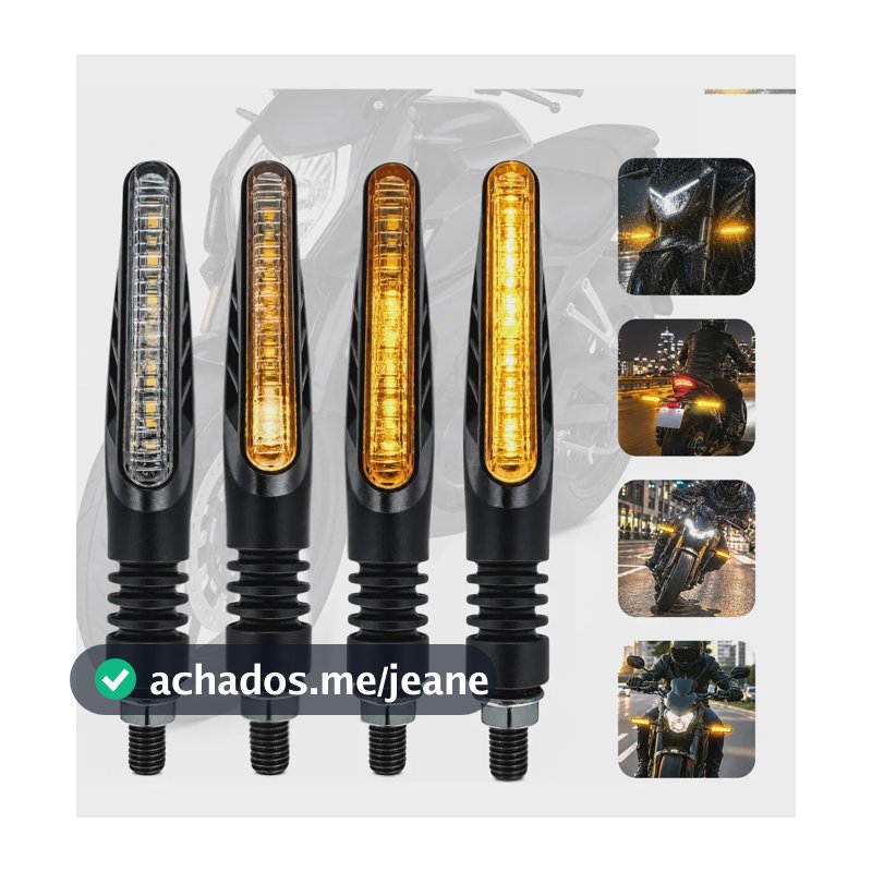 Kit 04 Piscas Slim Moto Seta Led Sequencial Universal Palito