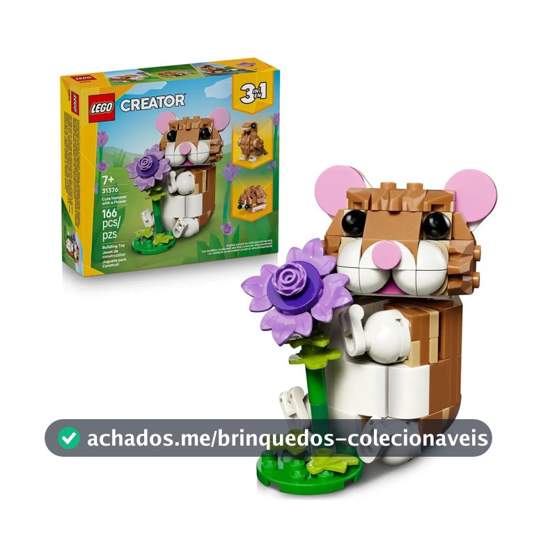 LEGO Creator 3 em 1 Hamster Adorável com flor 31376