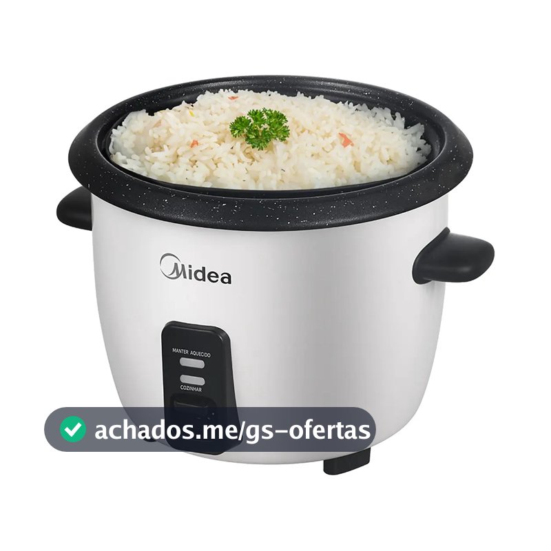 Panela De Arroz Elétrica Midea 7 Xícaras Cozimento Á Vapor Com Tampa De Vidro