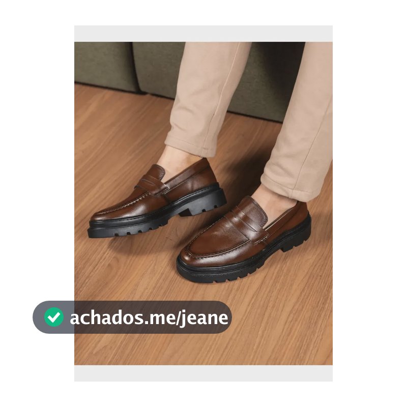 Sapato Social Masculino Mocassim Adulto Tratorado Elegante Marrom Liso 39 Br